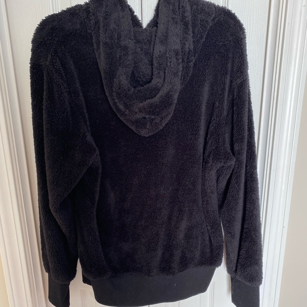 NEVER WORN black Sherpa hoodie